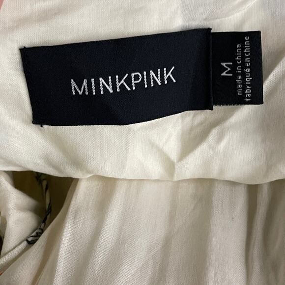 Minkpink Garden Party Halter Dress V-Neck Ivory Floral Size Medium - Picture 9 of 12